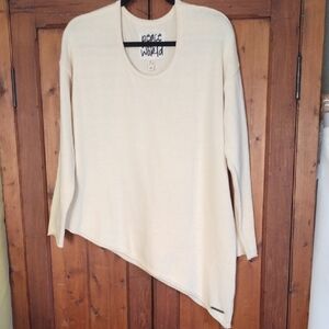 Peace Love World Asymmetrical Cotton Sweater XS Fits S/M New